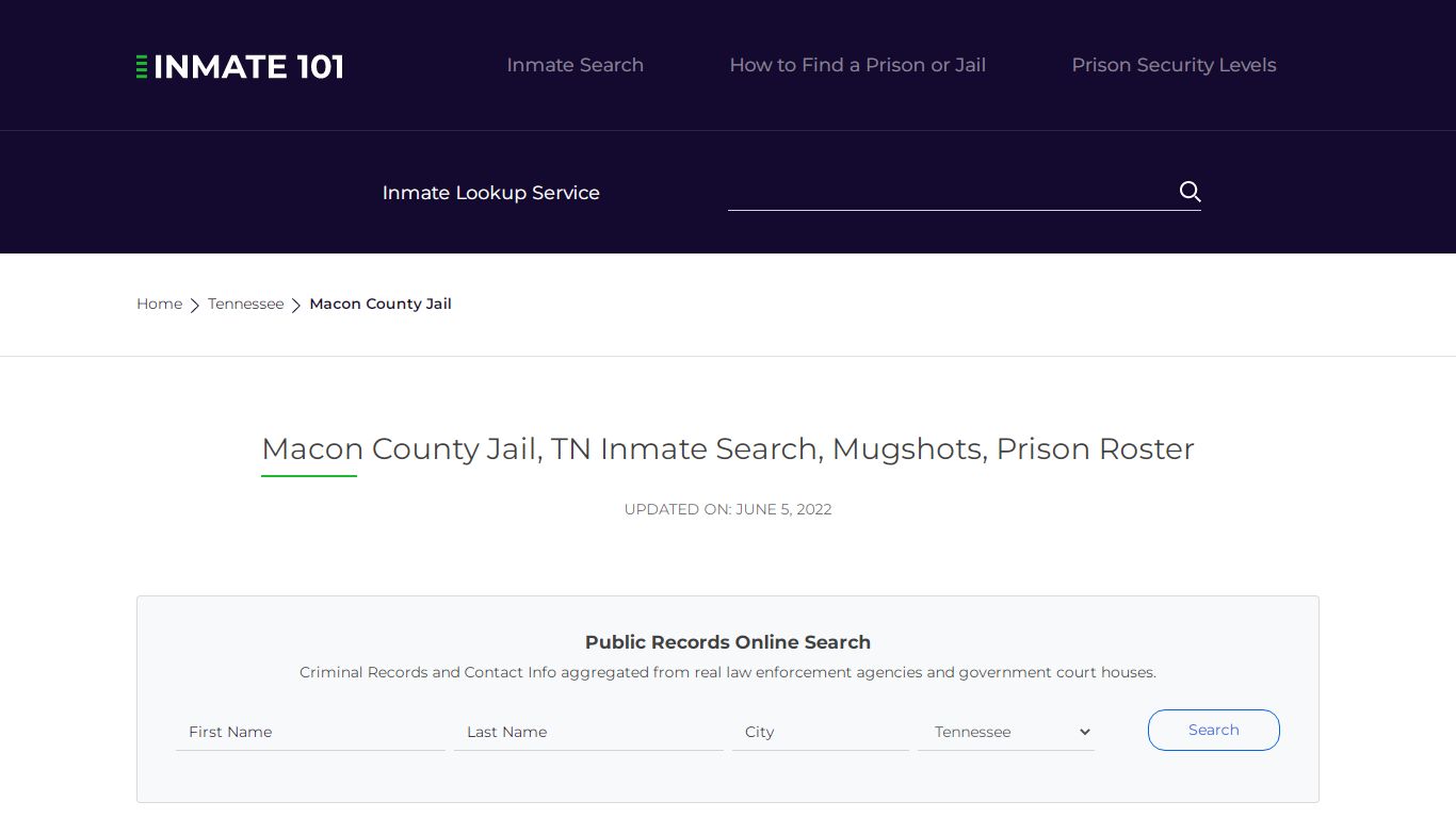 Macon County Jail, TN Inmate Search, Mugshots, Prison ...
